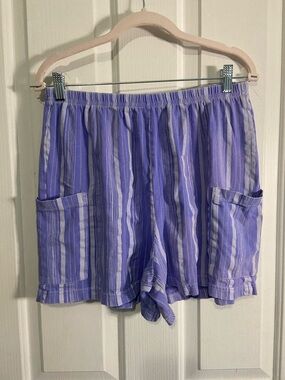 fresh produce Lavender Striped High-Waist Women’s Shorts